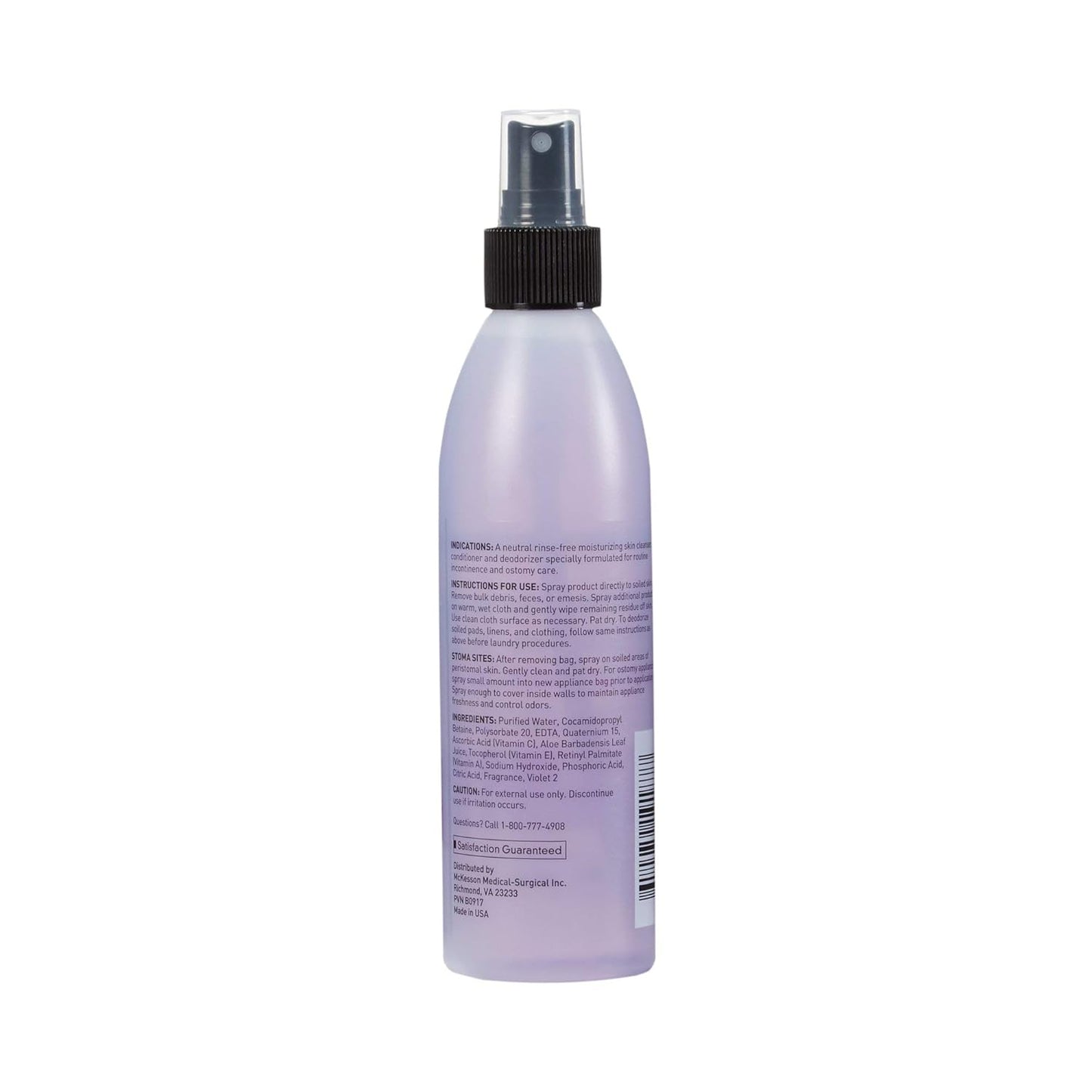 McKesson Perineal Skin Cleanser with Aloe, 8 oz [Pack of 1] Rinse-Free Body Wash for Incontinence or Ostomy Care, Fresh Scent