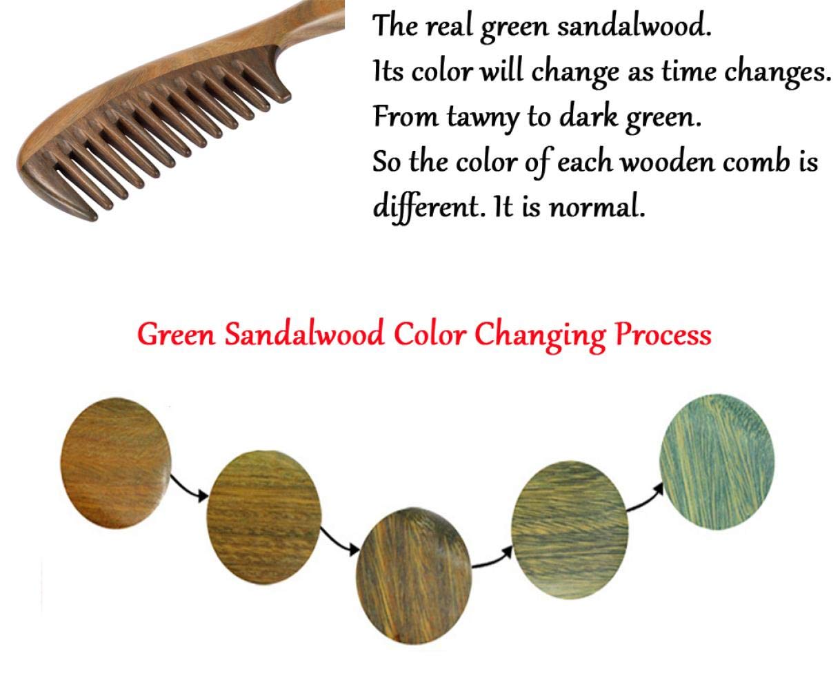 Louise Maelys 2pcs Wooden Hair Comb Wide Tooth Fine Tooth Detangling Sandalwood Combs