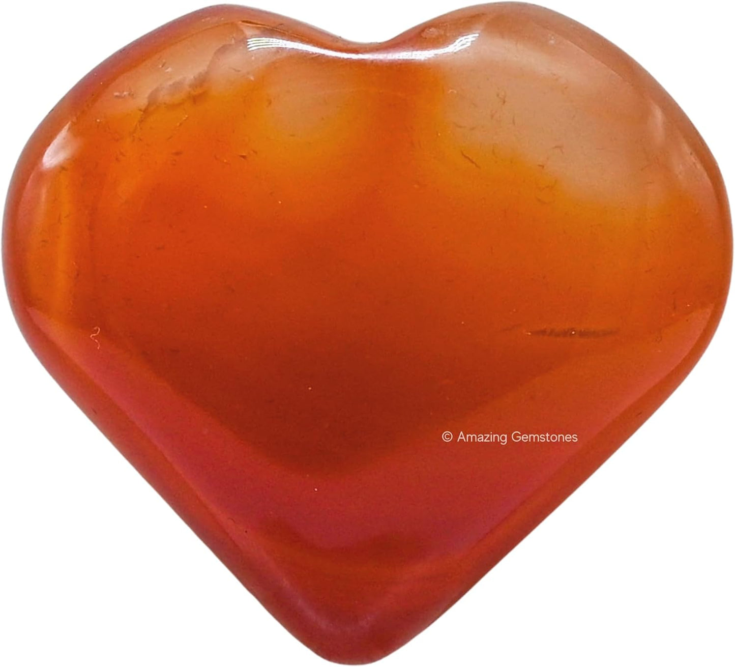 Amazing Gemstone Red Onyx Agate Crystal Heart Palm Stone - Pocket Massage Worry Stone for Natural Body Chakra Balancing, Reiki Healing and Crystal Grid