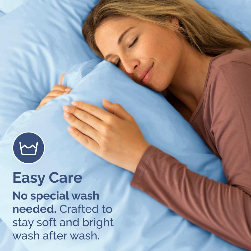 Standard Pillow Cases Set of 8 - Ultra Soft Hotel Quality Pillowcase Covers - Comfy & Wrinkle Free - Shrink, Stain and Fade Resistant - Machine Washable Pillow Protectors - 8 Piece Set - Light Blue