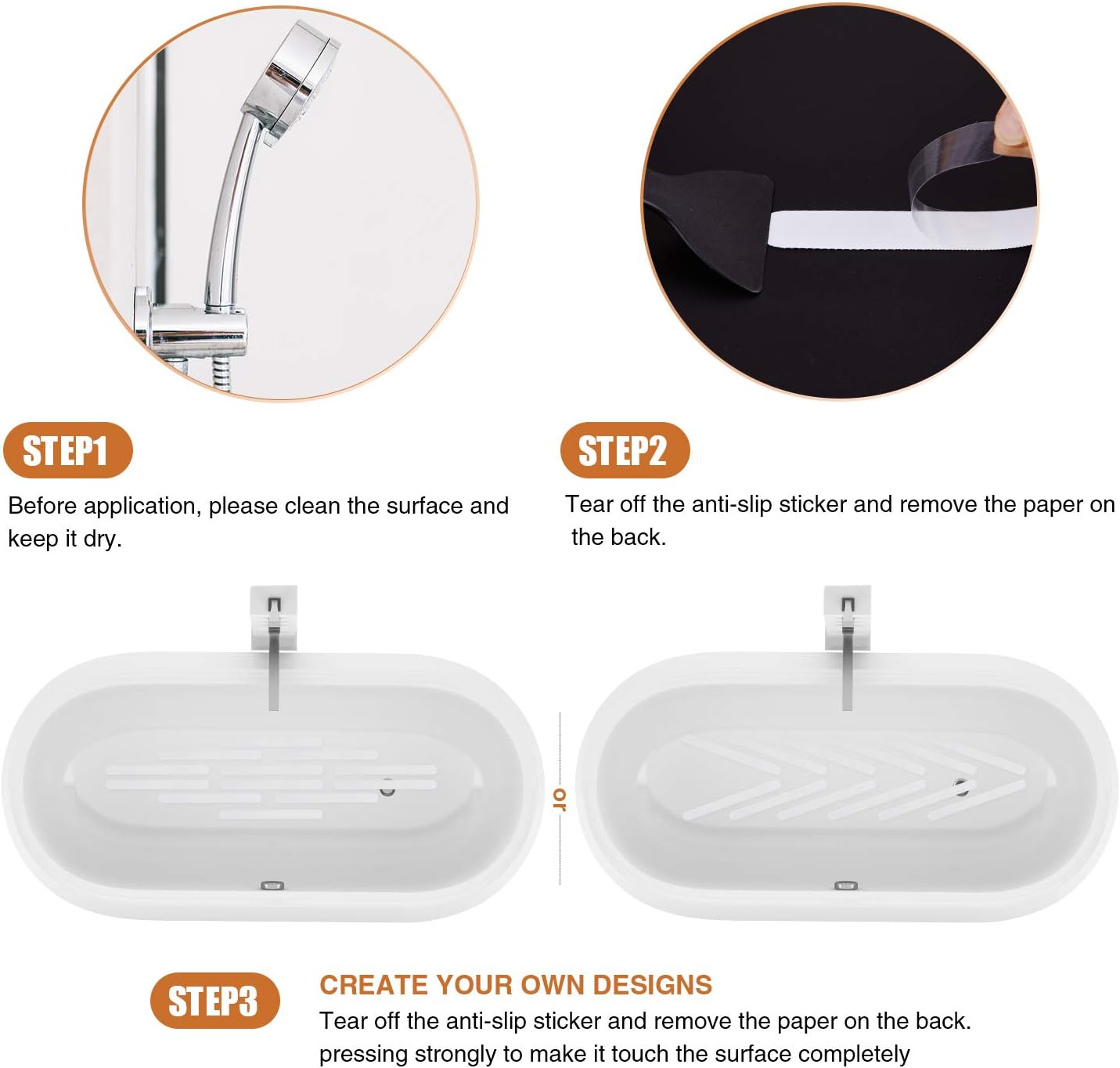 Anti Slip Shower Stickers 24 PCS Safety Bathtub Strips Adhesive Decals with Premium Scraper