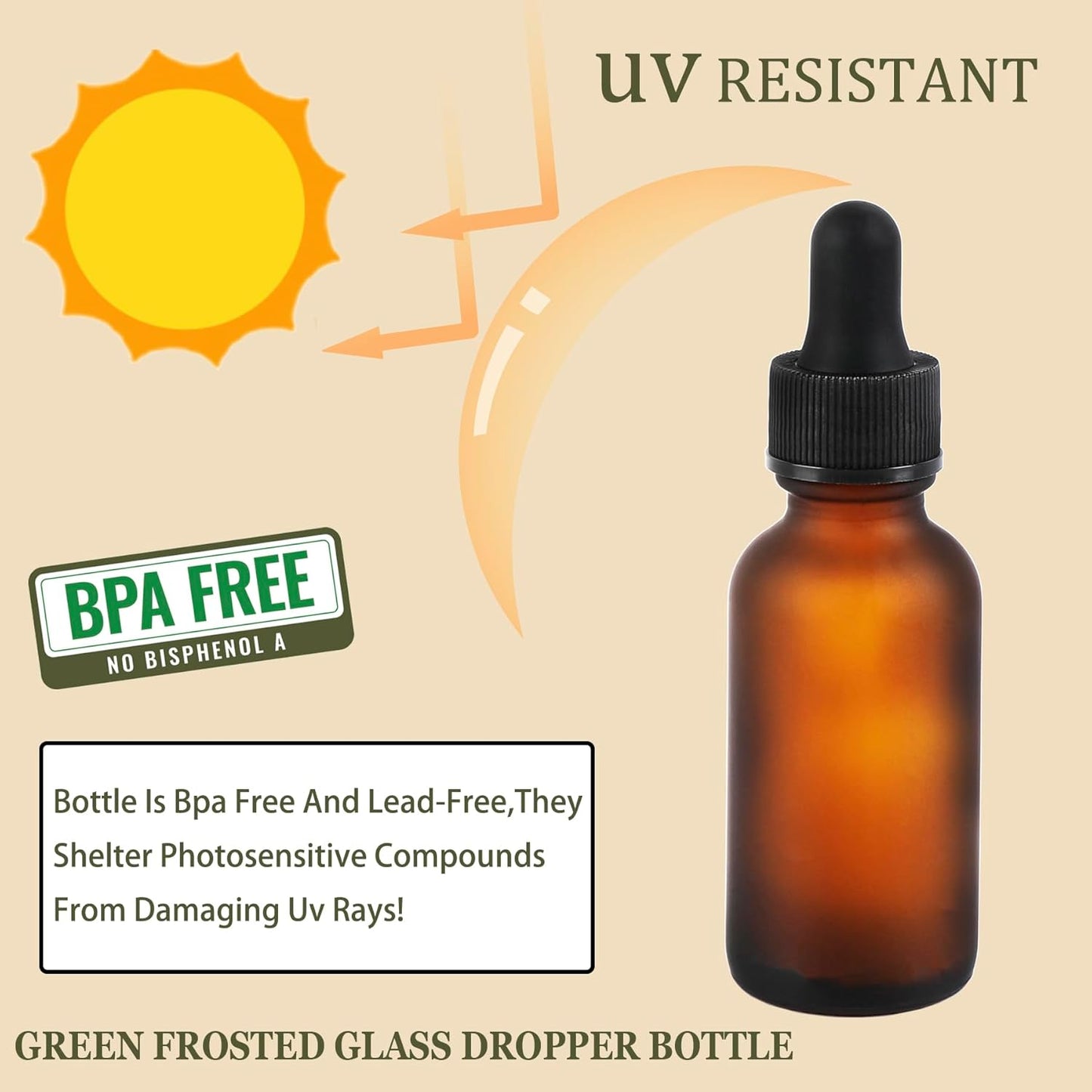 48 Pack,1oz Glass Dropper Bottle, Amber Tincture Bottles with Dropper, Pretty Finish for All Kinds of Liquids,Oil Bottles for Hair- Stronger Suction ideal for Leakproof Travel