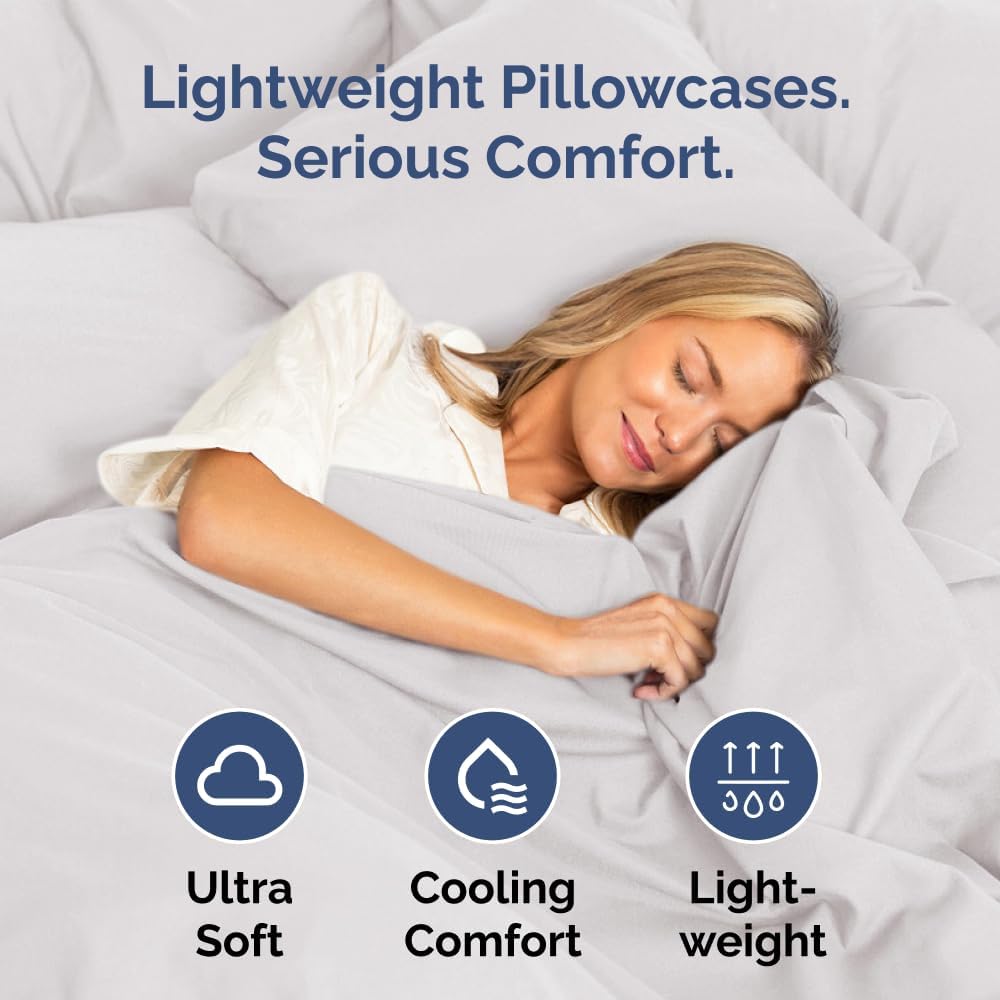 Long Pillowcases - Body Pillow Cover - Long Pillow Insert for Sleeping, Side Sleepers - Soft & Breathable Body Pillow Case with Envelope Enclosure - Comfy & Machine Washable - 20" x 54" (French Grey)