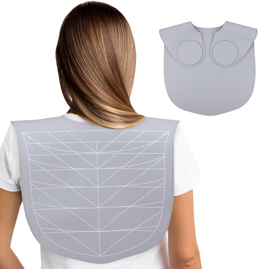 Segbeauty Hair Cutting Guide Mat Gray, Longer Silicone Waterproof Cutting Mat, Professional Salon Hair Cutting Mat with Guidelines Weighted Neck Wrap for Hair Stylist