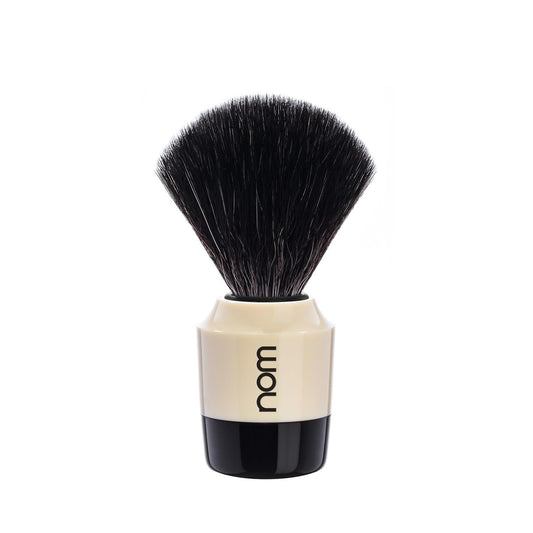 NOM Marten shaving brush | Vegan Shave Brush for Shaving soaps and creams | sustainable eco-friendly and reusable | exfoliating shaving brush | Cream handle