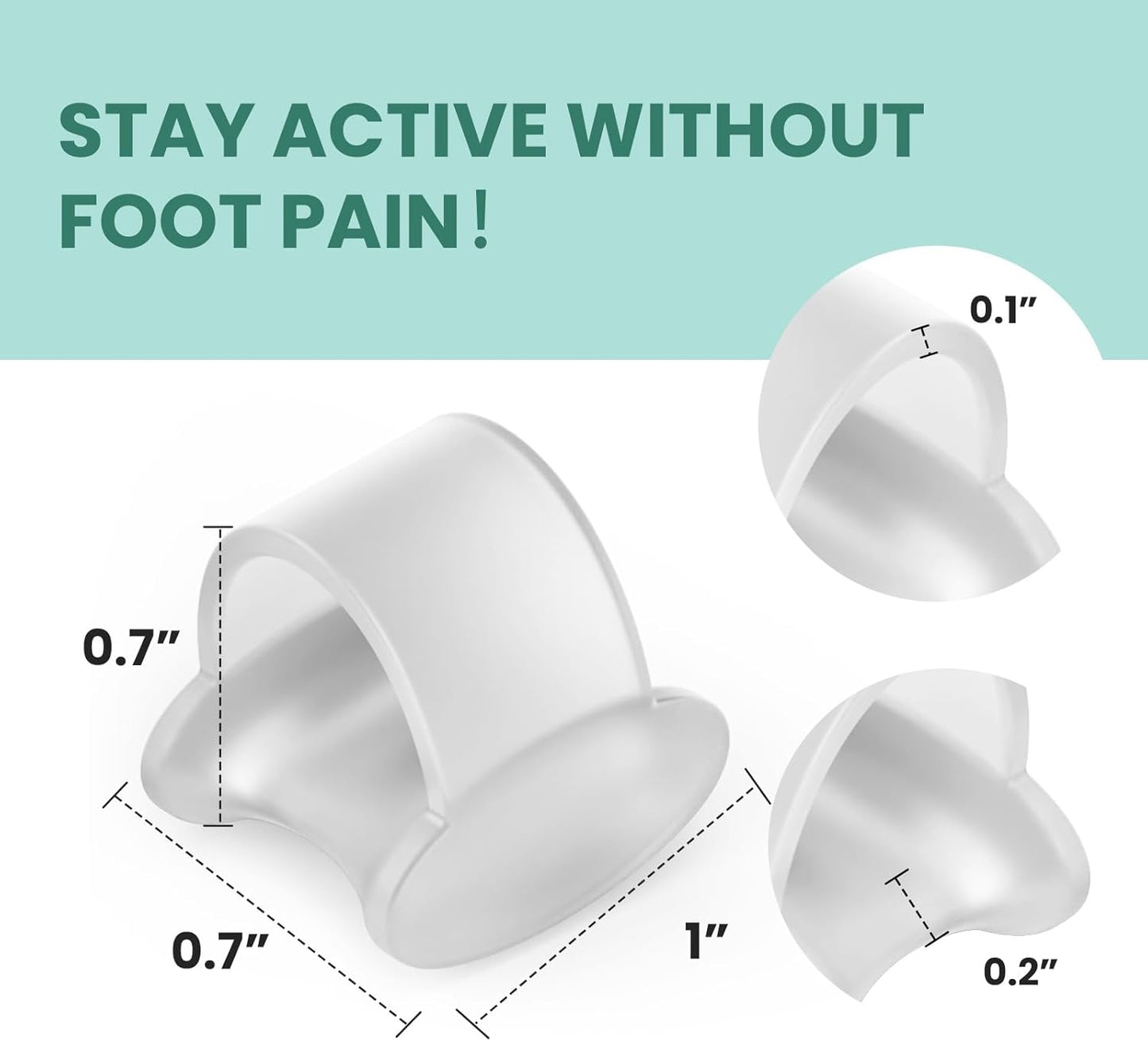 Welnove Gel Toe Separator, 12 Pack Pinky Toe Spacers, Aloe Vera Extract Infused Silicone Little Toe Spacers, Bunion Corrector, Bunion Cushions Pads for Preventing Rubbing & Relieve Pressure