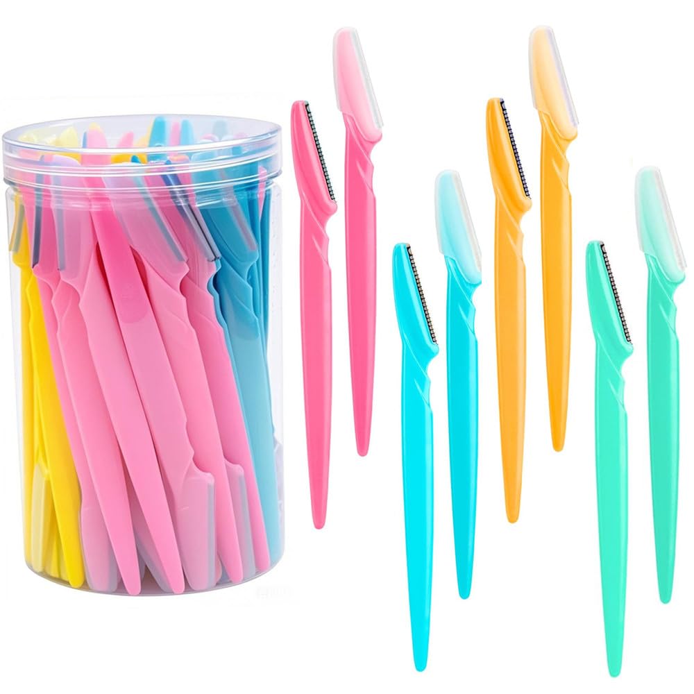 ﻿66PCS Eyebrow Razor Multipurpose Exfoliating Dermaplaning Tool for Face Facial and Eyebrow Shaper with Precision Cover for Women Men Easy to Use (66PCS)