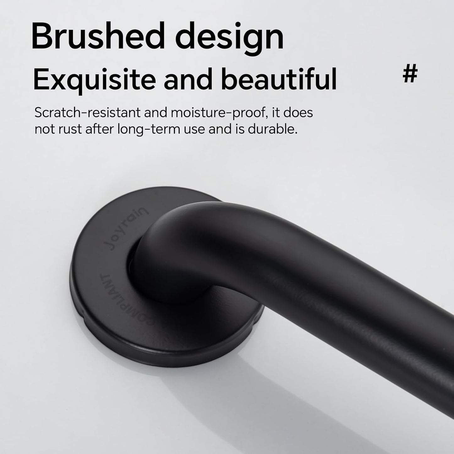 Joyrain 16-inch Bathroom Safety Grab Bar - 500lb Weight Capacity ADA Certified Anti-Slip Handle for Shower/Tub/Toilet, Elderly & Disabled Assist (Matte Black, 18 inch)