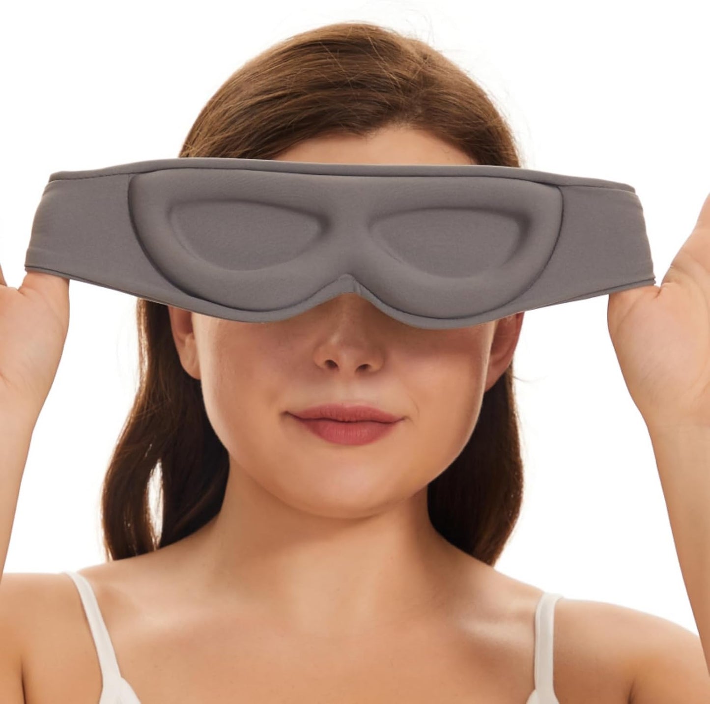 ALASKA BEAR Sleep Mask for Side Sleepers Patented Design, Cup-Shaped and Extra-Soft, 100 Blackout Eye Mask Shades Cover for Men and Women Home or Travel, Machine Washable, Dark Grey