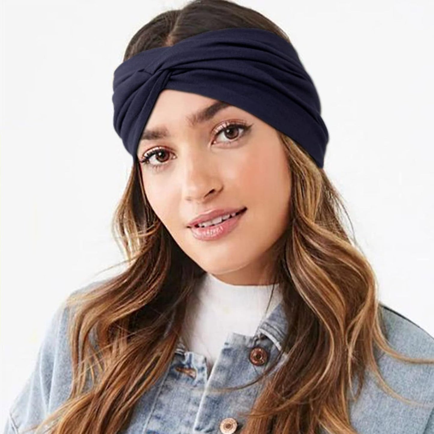 Extra Wide Headbands for Women Large Turban Headband Non Slip Boho Elastic Hairband Hair Twisted Knot Head Bands Accessories