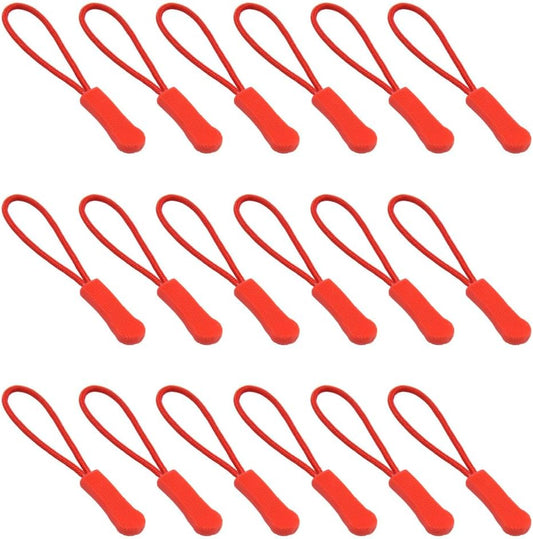 Ruidee 50 Pieces Zipper Pulls Zipper Tabs Zipper Pull Cord Extender Replacement Zipper Pulls for Backpacks, Jackets, Luggage, Purses, Handbags（Red）