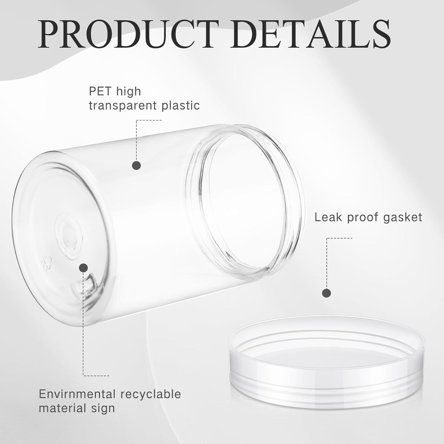 SATINIOR 12 Pack Plastic Container Jars with Lids Round Clear Travel Cosmetic Container Jars for Toiletries, Lotion, Cream, Ointments, Makeup, Rhinestone, Samples, Kitchen Storage(10 oz,Clear)