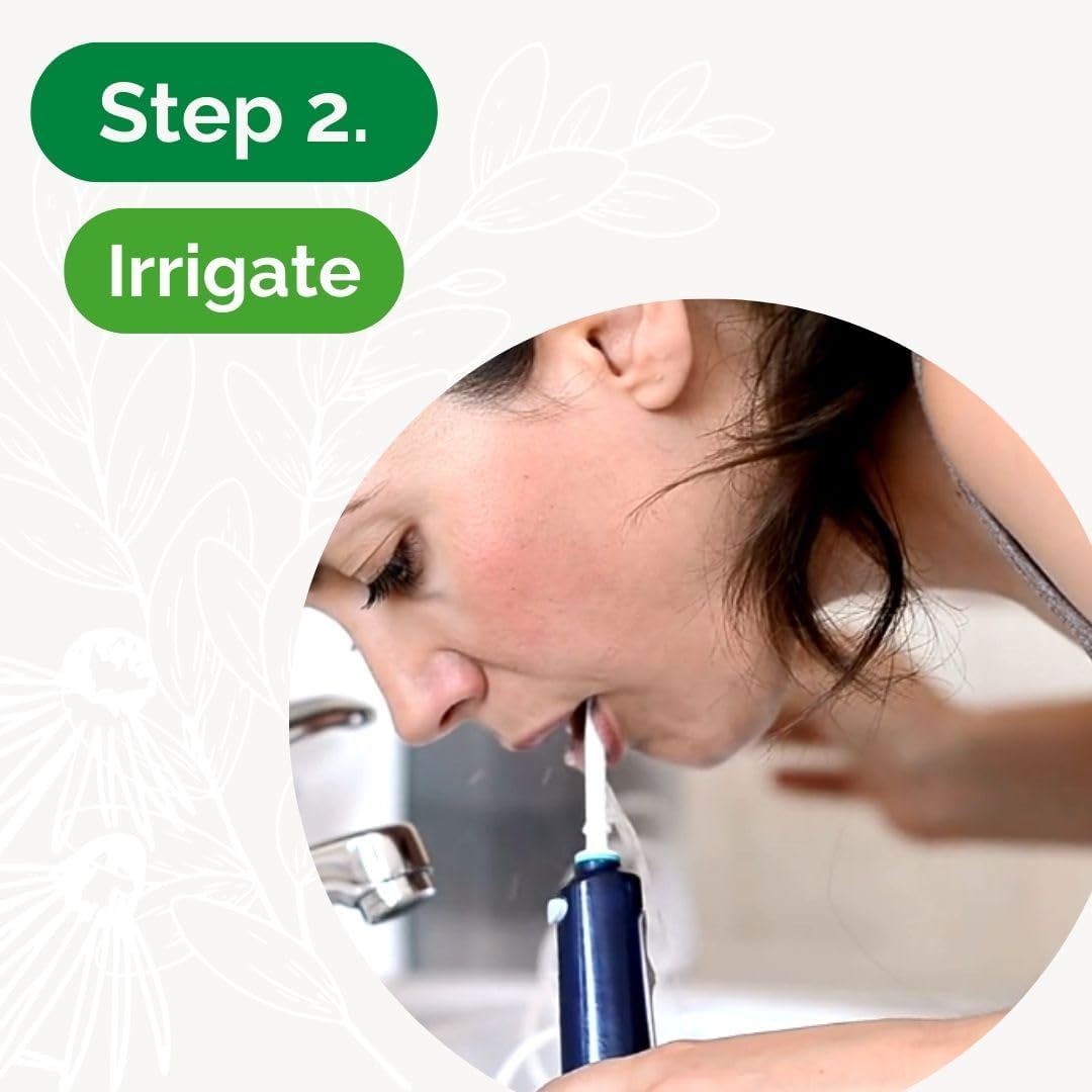 Dental Herb Company Under The Gums Irrigant: A Solution for Oral Irrigators and Water Flossers - Made with Pure Essential Oils and Herbs - Alcohol-Free, Vegan, Non-GMO - 45 Day Supply