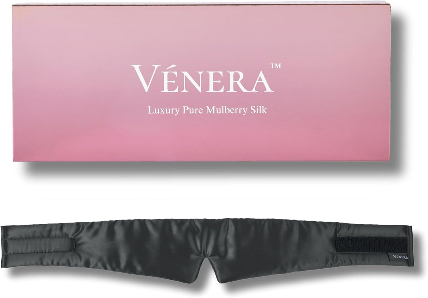 Silk Eye Mask - 100% Pure Mulberry 22 Momme Silk Sleep Mask, Adjustable Sleep Mask for Women and Men (Adjustable, Cloud Black)