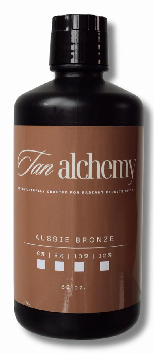 Tan Alchemy, Aussie Bronze 32 oz of 12%, Dark DHA Sunless Airbrush Spray Tanning Solution (32oz)