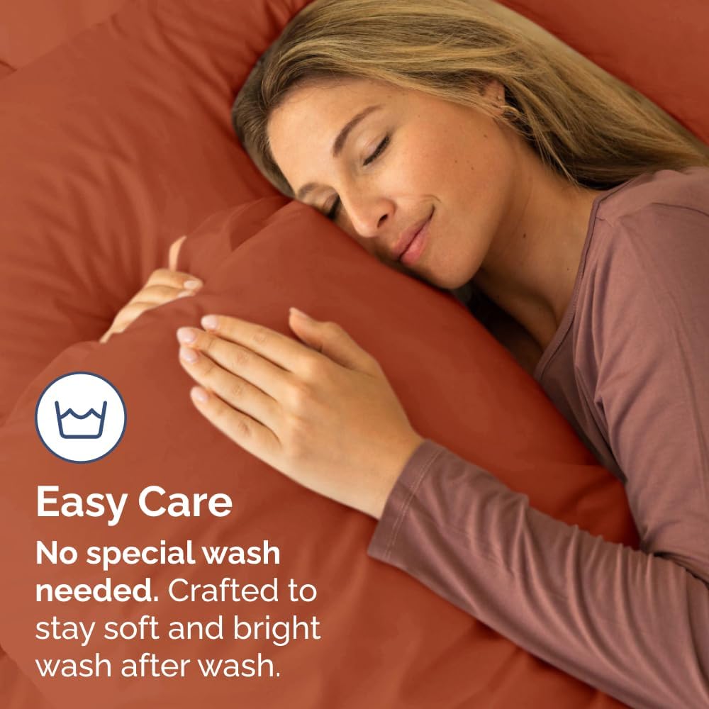 King Pillow Cases Set of 4 - Ultra Soft Hotel Quality Pillowcase Covers - Comfy, Cozy & Wrinkle Free - Shrinkage, Stain & Fade Resistant - Machine Washable Pillow Protectors - 4 Piece Set - Terracotta