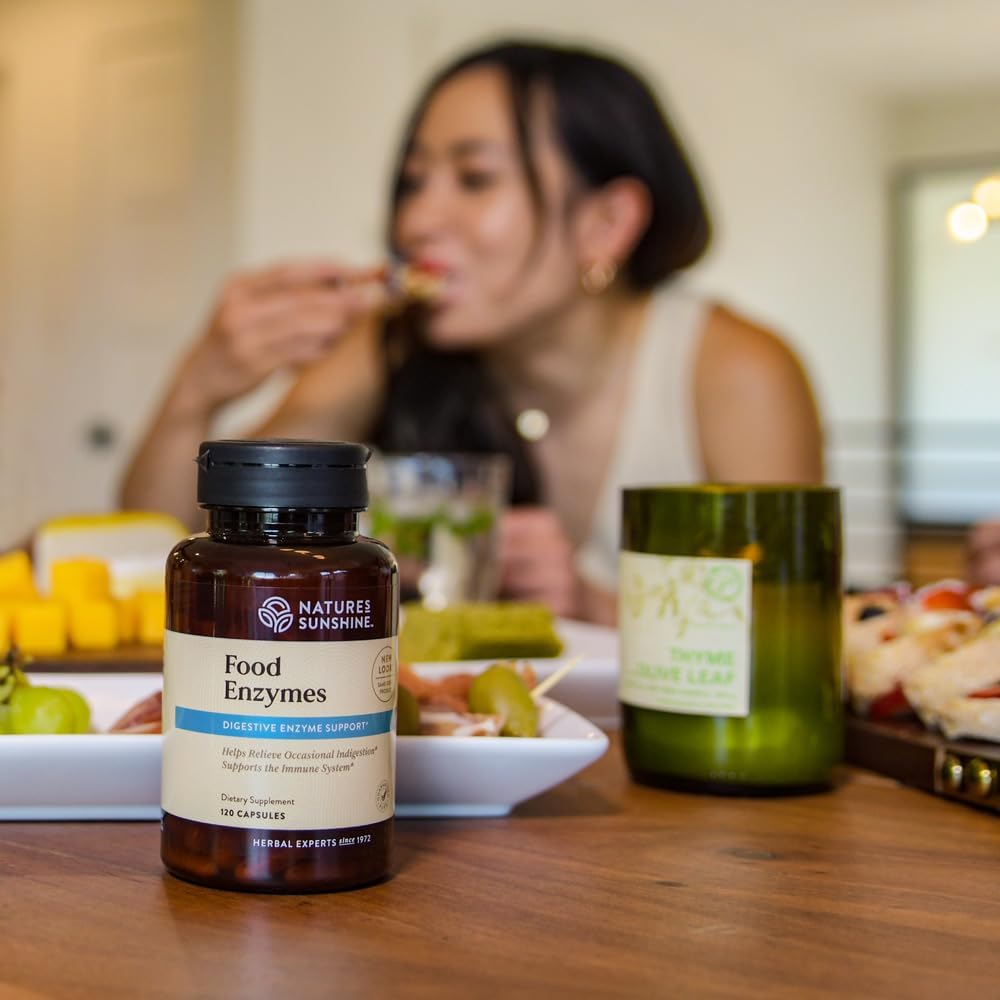 Nature's Sunshine Food Enzymes - Digestive Support with Prebiotics and Probiotics for Gut Health - Digestive Enzyme Supplement for Digestive Health and Relief from Occasional Indigestion