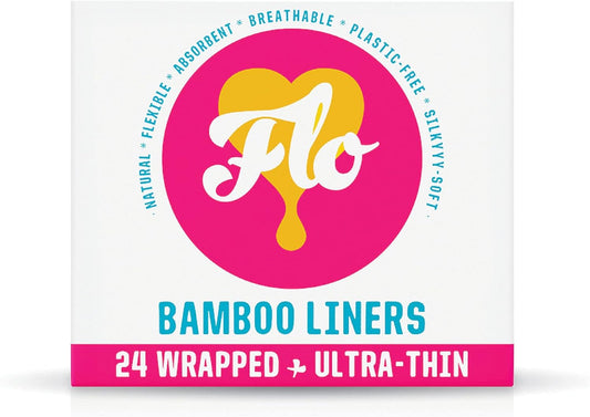 Flo Bamboo Daily Panty Liners Wrapped + Ultra Thin (24 liners)