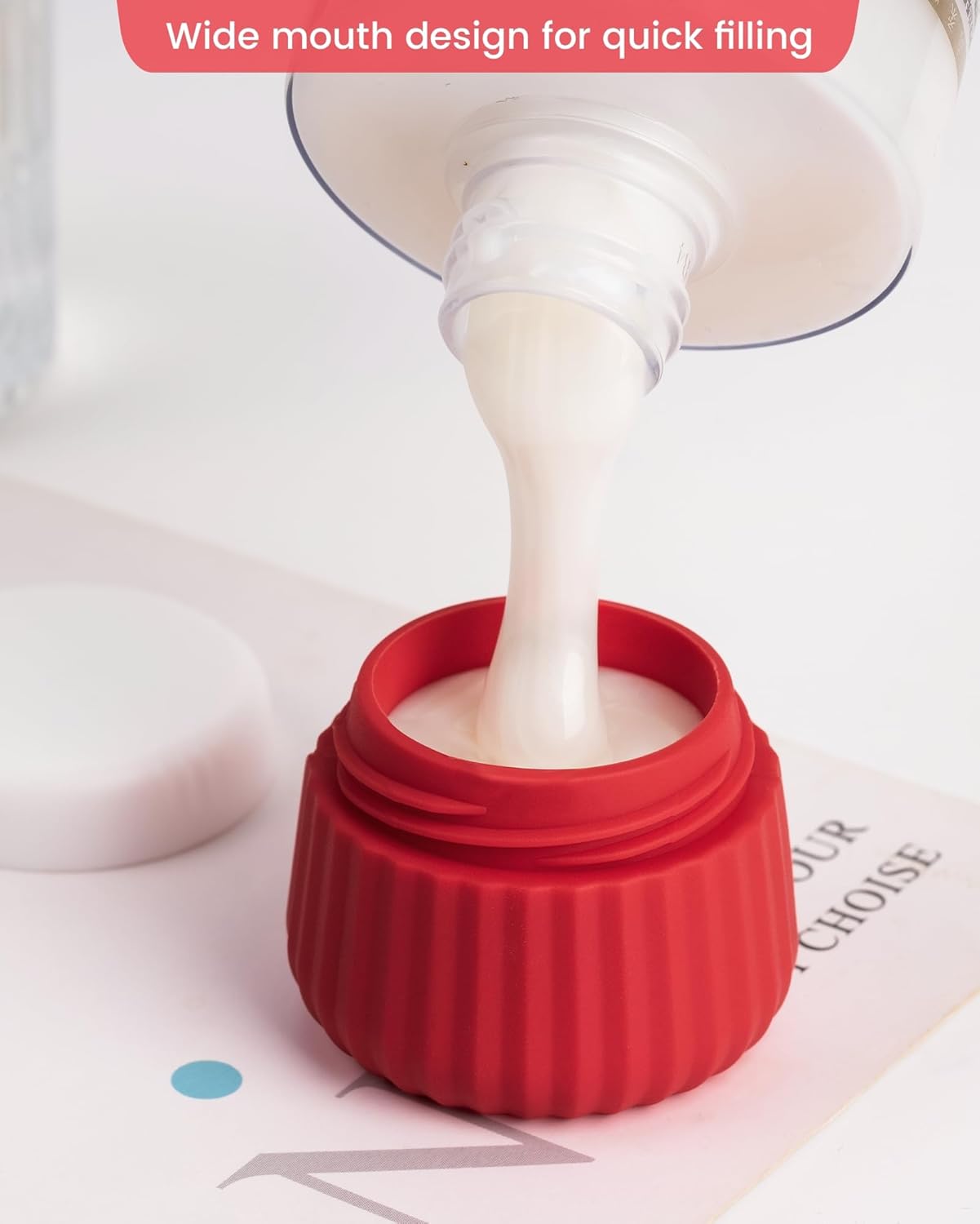 Travel Containers for Toiletries 4 Pack, TSA Approved Travel Size Toiletries, Travel Size Containers, With Clear Bag Leak Proof Silicone Jars, Travel Essentials Creams Jars Carrying Small Items