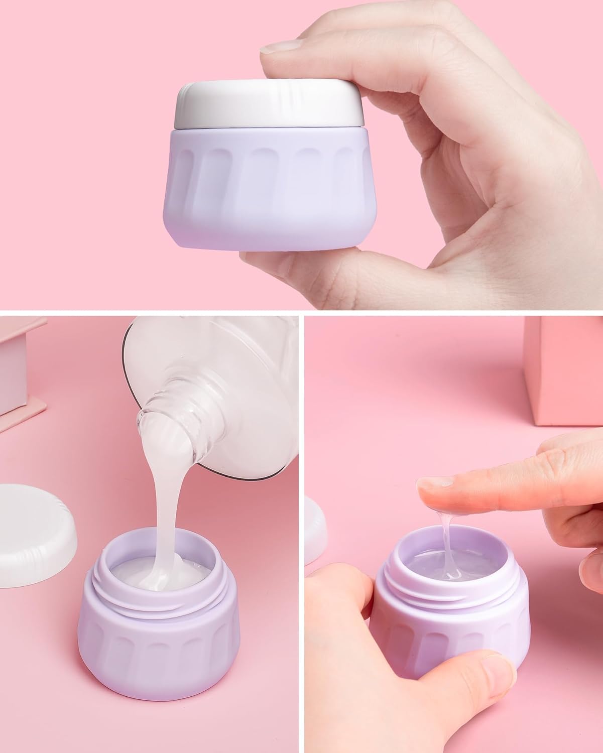 Travel Bottles for Toiletries 8 Pack, Travel Size Toiletries, Tsa Approved Travel Size Containers 3oz, with Travel Essentials Clear Bag, Leak Proof Silicone Squeezable Creams Jars