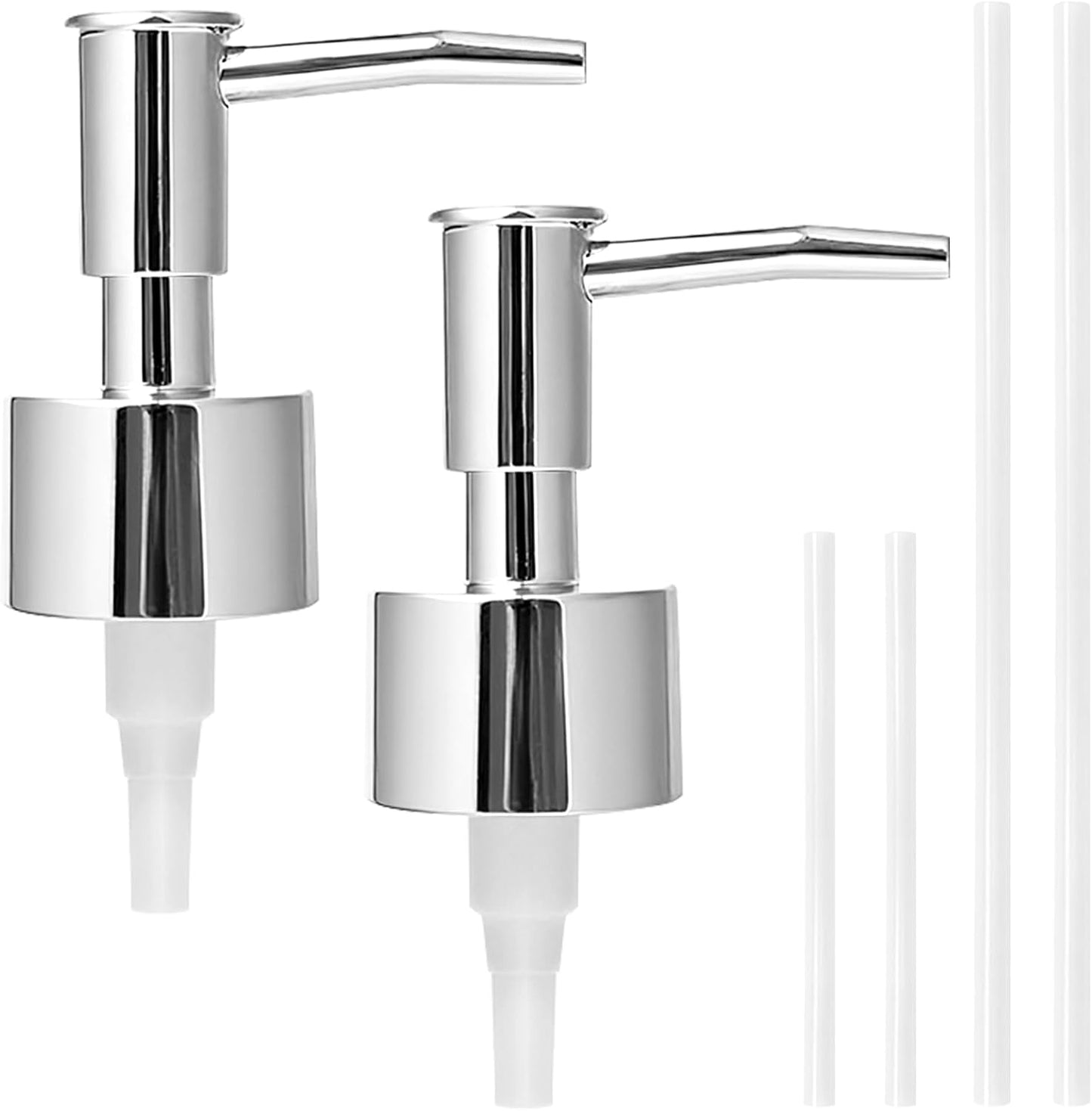 2 Pack Soap Dispenser Pump Replacement,Reusable Pump Head Replacement for Lotion Soap Dispenser Bottle,Lotion Bottle Pump Replacement(Silver)