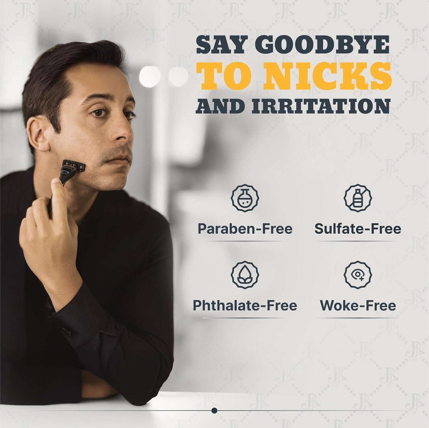 Jeremy’s Razors Shaving Cream Mens with Green Tea + Menthol, 6 Fl Oz, Off White