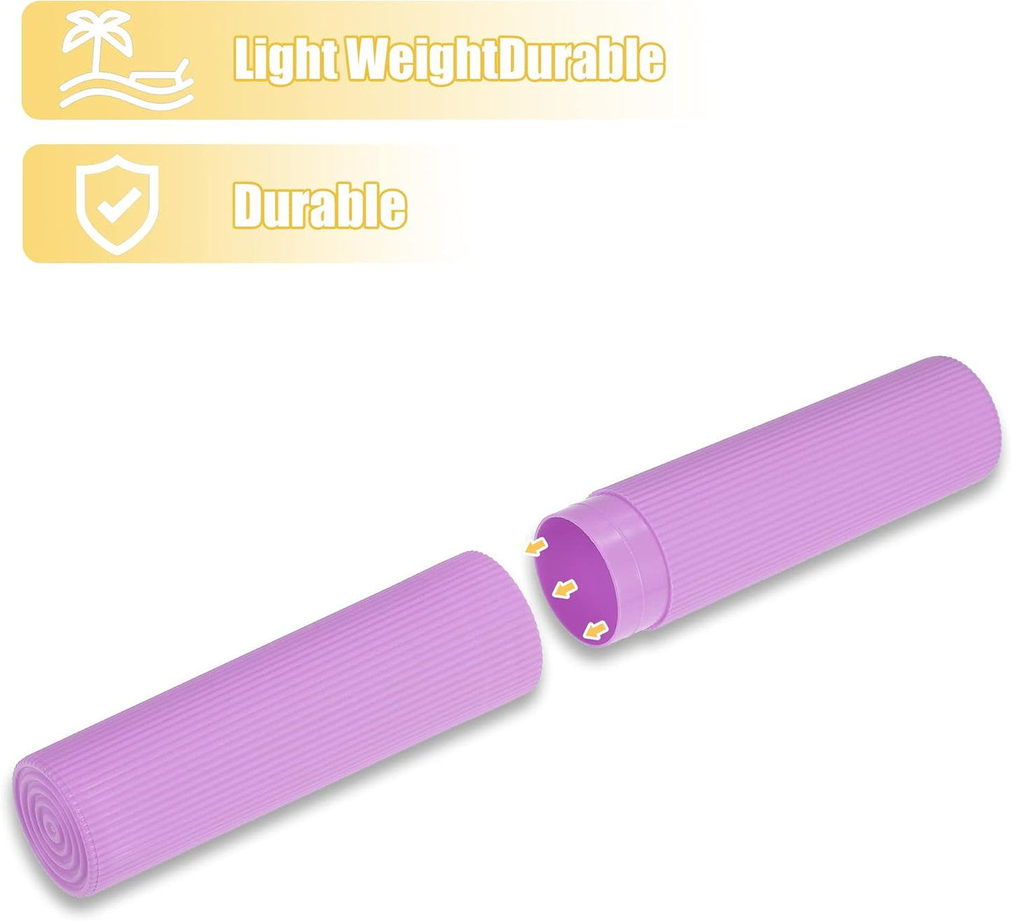VOCOSTE 1 Pcs, Vertical Stripe Toothbrush Case, Plastic, Traveling Toothbrush Holders Case, Travel Business, Purple, 7.87"x1.18"
