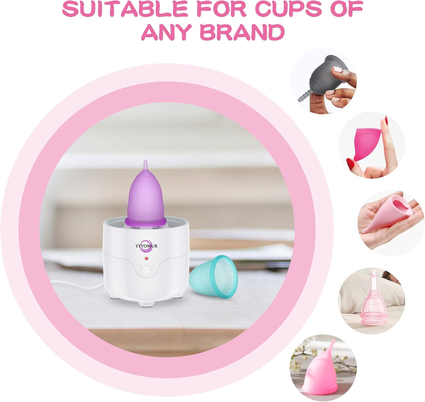 Menstrual Cup Steamer Sterilizer with 2 Reusable Menstrual Cups, Period Cups Cleaner Wash Kit