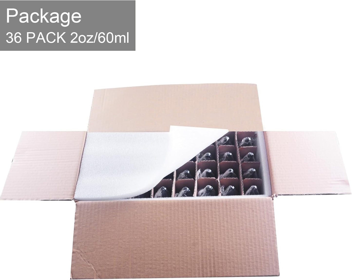 36 Pack 2oz Clear Glass Dropper Bottles, Glass Eye Dropper Bottles for Essential Oils, Perfumes, Laboratory Use (Clear, 2oz-36Pack)