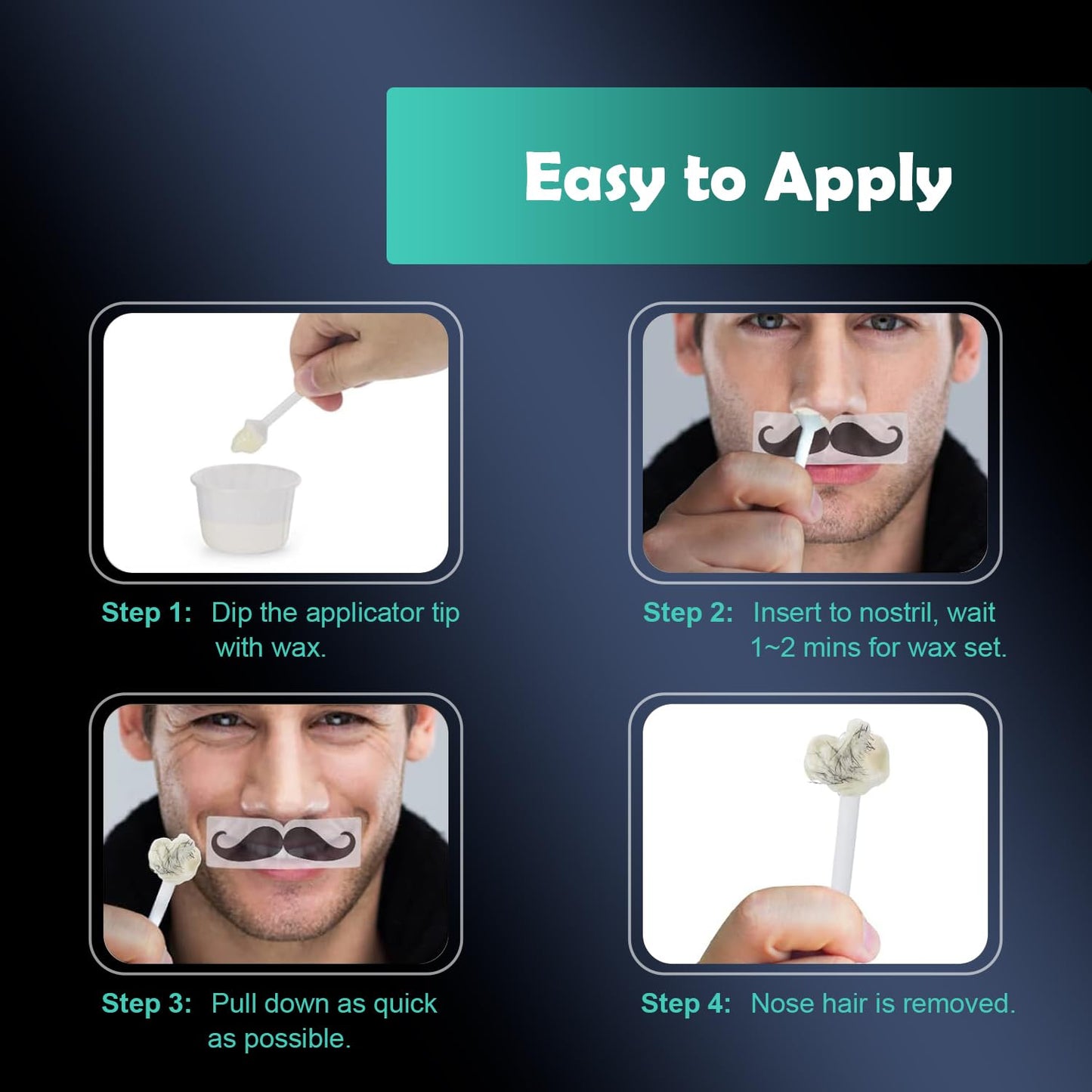 300g Wax Nose Wax Kit, Nose Hair Wax with 10 Waxing Sticks, Quick & Painless Nose Hair Waxing Kit for Men and Women Used at Least 50 Times Usage