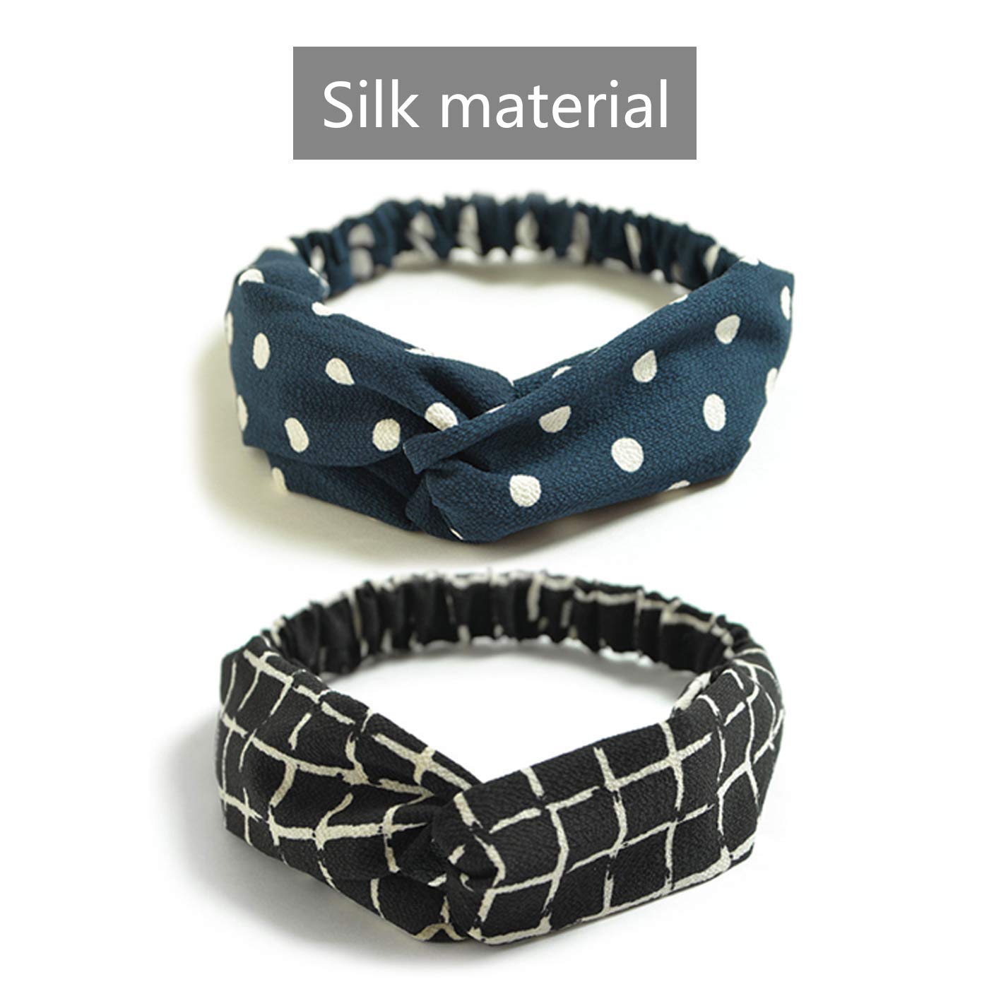 DRESHOW 10 Pack Boho Headbands for Women Girls Criss Cross Elastic Hair Band Twisted Head Wrap Floral Hair Accessories