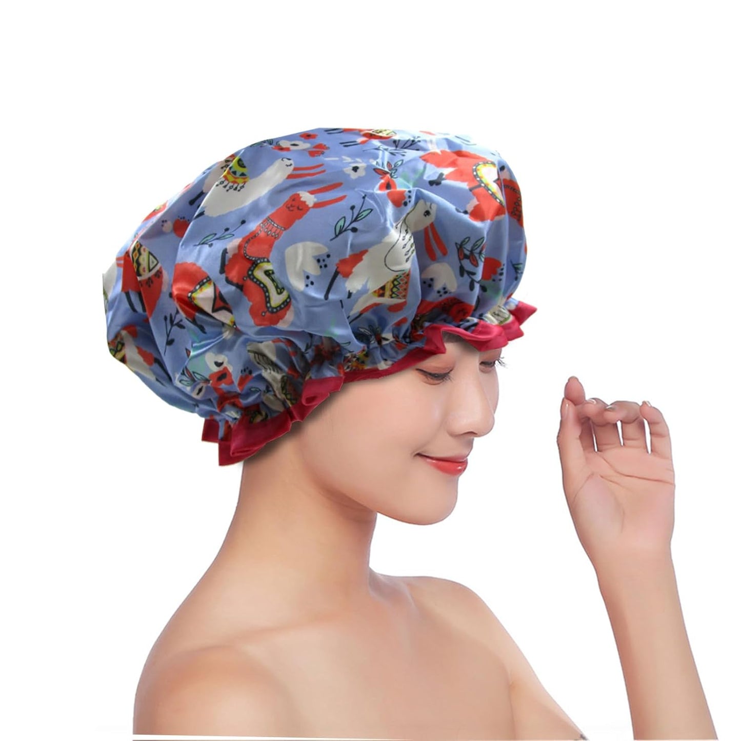 1 Pcs Waterproof Shower Cap for Women,Hair Treatment Bath Cap for Girls Spa Home Use,Travel and Hair Salon …