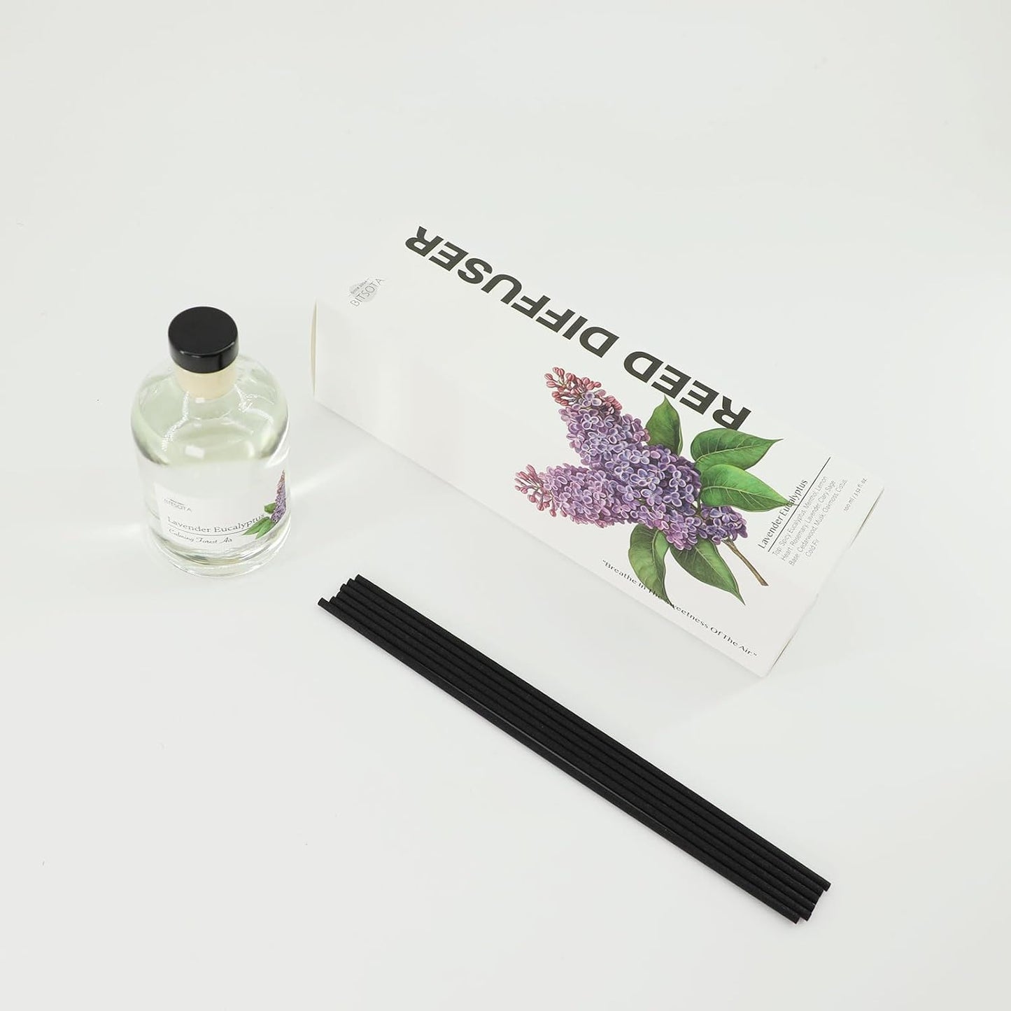 Reed Diffuser Set, 3.52 oz (100ml) Scented Diffuser with Sticks Home Fragrance Reed Diffuser for Bathroom Shelf Decor, Ideal Gift for Woman (Lemongrass Sage)