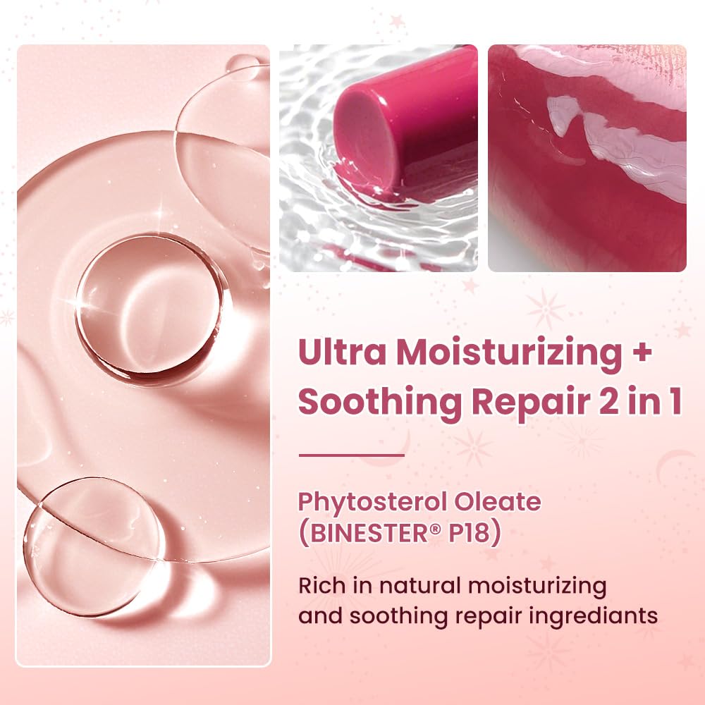 CATKIN Glossy Lip Balm Ultra Hydating Glow Lip Tinted Jelly Plump Melting Balm Shea Butter Repair Soothing For Dry Lips Dewy Finished 0.12 oz 2pcs Set 02