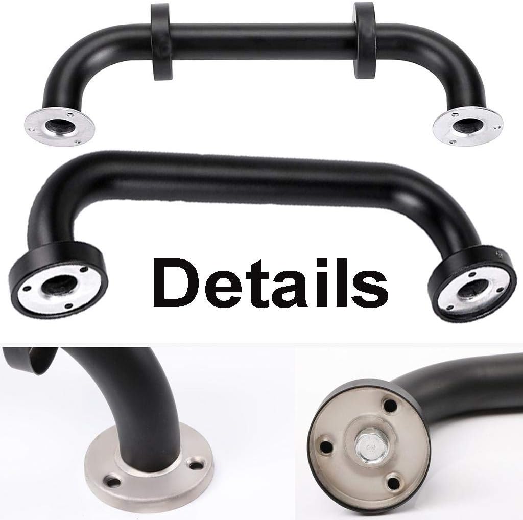 2 Pack 24 Inch Black Shower Grab Bar, iMomwee Stainless Steel Bathroom Grab Bar Handle, Bathroom Shower Balance Bar,Safety Hand Rail Support,Handicap Elderly Senior Assist Bath Handle(1.25" Diameter)