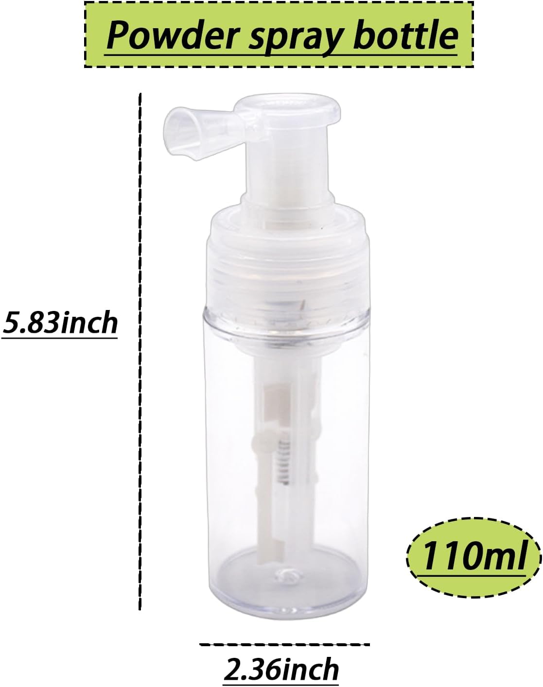Portable Detachable Travel Spray Bottle Container Barber Powder Bottle Spray - for Applying Talc and Powder -, Refillable Hair Fiber Applicator for Hair Salon, Home, Beauty, 3.7oz/110ml