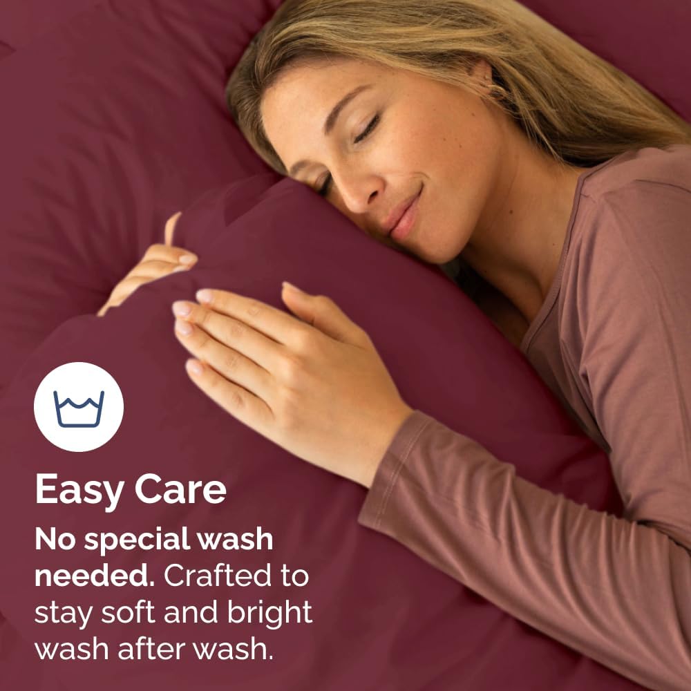 Standard Pillow Cases Set of 10 - Ultra Soft Hotel Quality Pillowcase Covers - Comfy, Cozy & Wrinkle Free - Shrink, Stain & Fade Resistant - Machine Washable Pillow Protectors - 10 Pcs Set - Burgundy