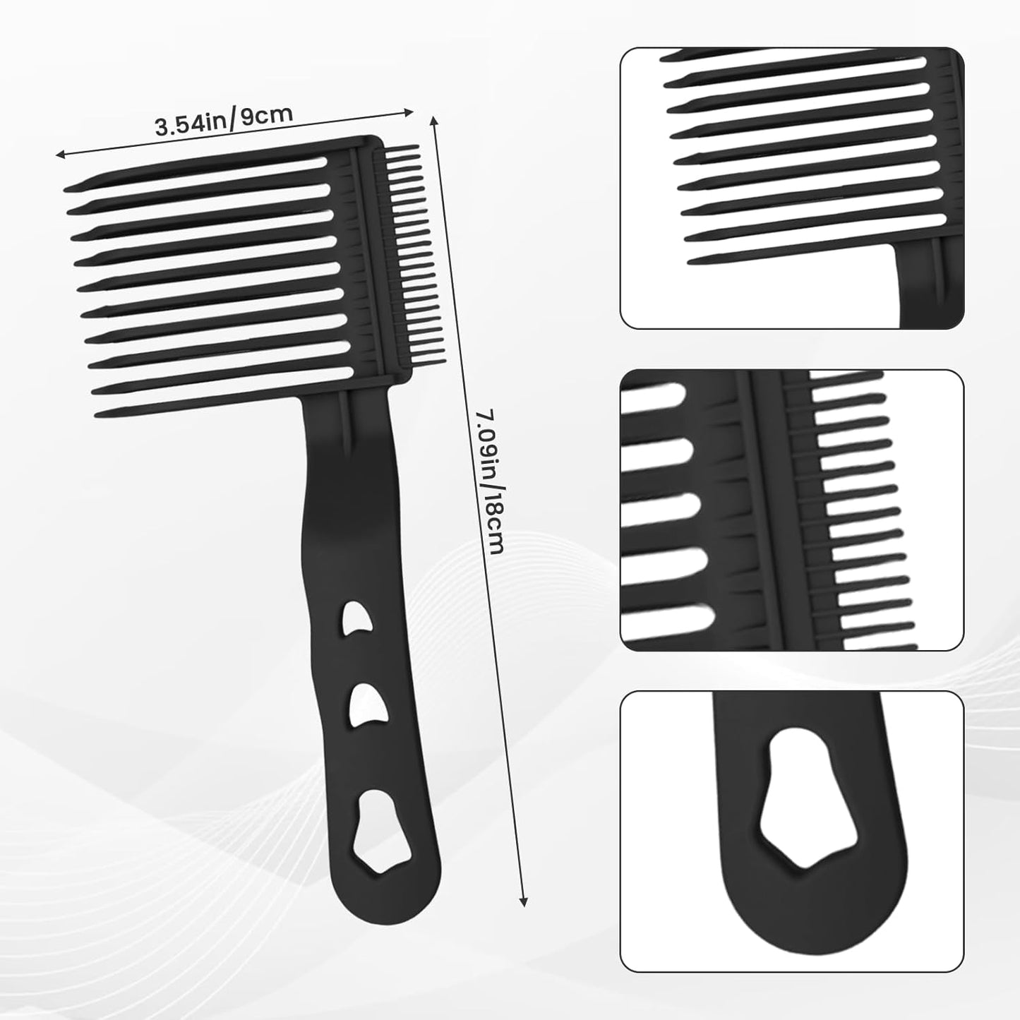 Fade Comb for Men Haircut,4PCS Fade Guide for Men Haircut Kit with Silicone Haircut Band,Barber Comb and Hairdressing Sweeping Brush,Self Hair Cutting Tool for Home DIY(Black)