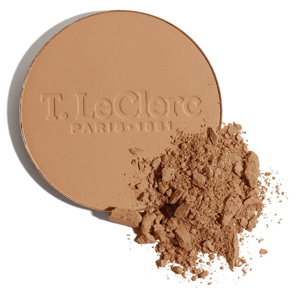 T.LeClerc Rice Compact Powder – Anti-Aging Pressed Powder with Brown Rice Ferment – Long-Lasting Natural Matte Finish – Moisturizing | Non-Comedogenic Face Powder (CANNELLE, 9G)