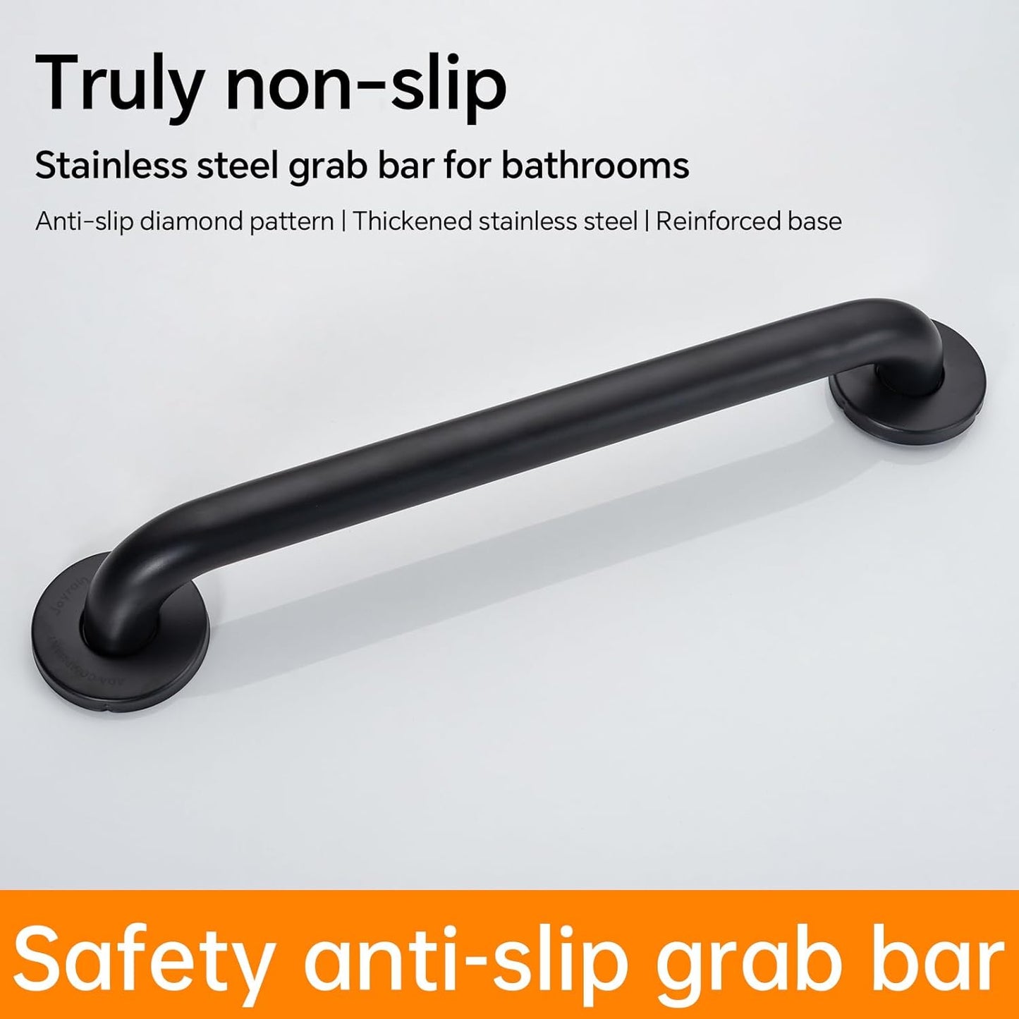 Joyrain 16-inch Bathroom Safety Grab Bar - 500lb Weight Capacity ADA Certified Anti-Slip Handle for Shower/Tub/Toilet, Elderly & Disabled Assist (Matte Black, 16 inch)