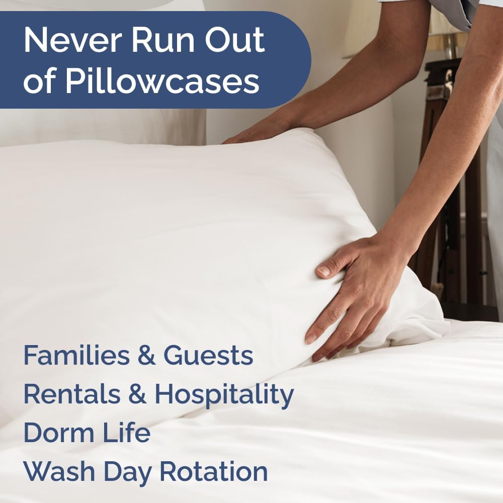 Standard Pillow Cases Set of 6 - Ultra Soft Hotel Quality Pillowcase Covers - Comfy & Wrinkle Free - Shrink, Stain and Fade Resistant - Machine Washable Pillow Protectors - 6 Piece Set - Antique White