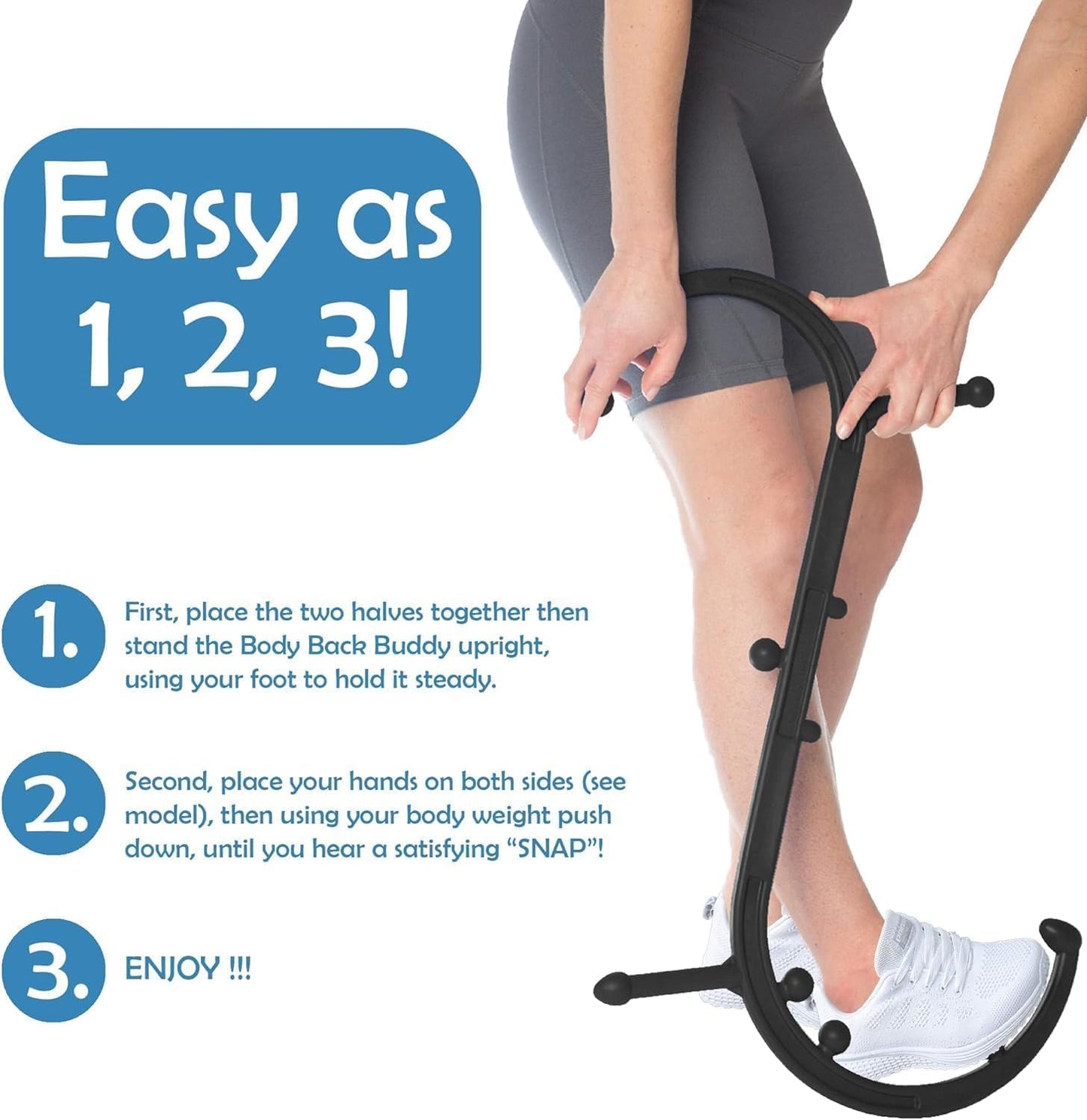 Body Back Company's Ultimate Trigger Point Release Sports Bundle, Relief from Cramping Soreness, Tightness in Legs, Feet & Back,Deep Muscle Massage (Buddy Black 2.0 + Foot Star)