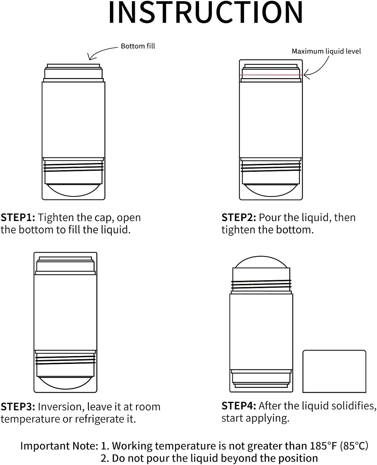 Tekson 2.5oz Empty Refillable Deodorant Containers, 3PCS Twist-UP Containers Tubes, Empty Balm Travel for Lotion Stick(Clear)