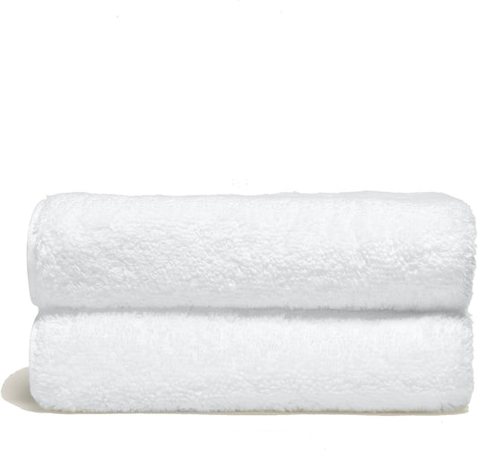 Italic Ultraplush 100% Australian Cotton Hand Towels - Set of 2 Luxury Hand Towels, Ultra Soft and Highly Absorbent 800GSM Towels for Bathroom,Shower, Hotel, and Spa (White)