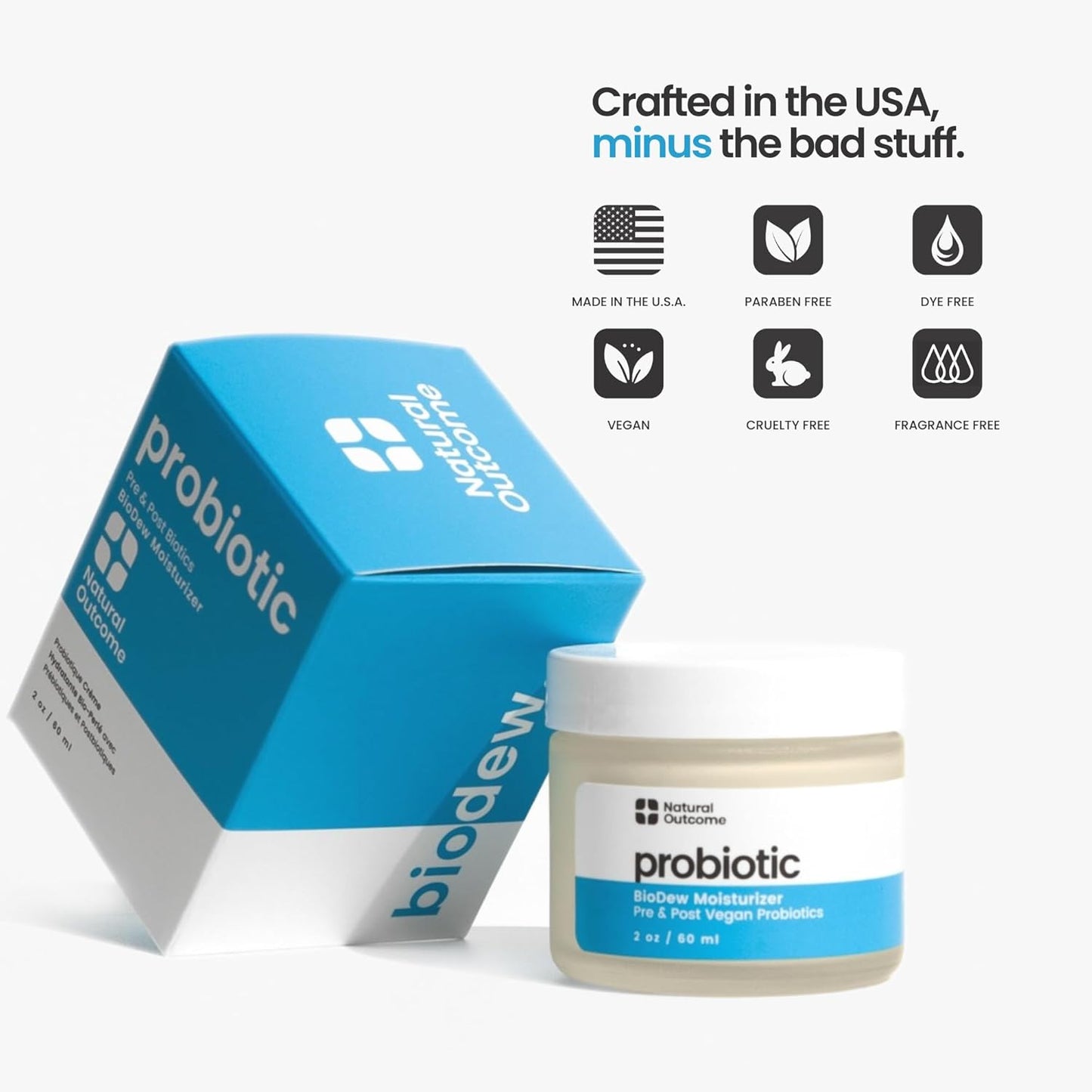 Pro Biotic Moisturizer - Probiotic Face and Skin Cream, Hydrating Vegan Bio Moisturizer, Organic, Cruelty-Free Skincare Solution for Radiant, Balanced Skin