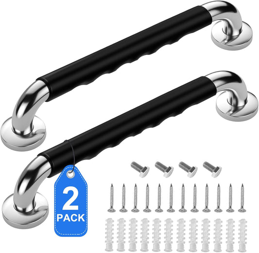 2 Pack 24 Inch Grab Bars for Bathtubs and Showers, Anti Slip Handicap Grab Bars for Shower, Safety Bath & Toilet Rail for Elderly Senior, Shower Handle Disability Assist Bathroom Handrail
