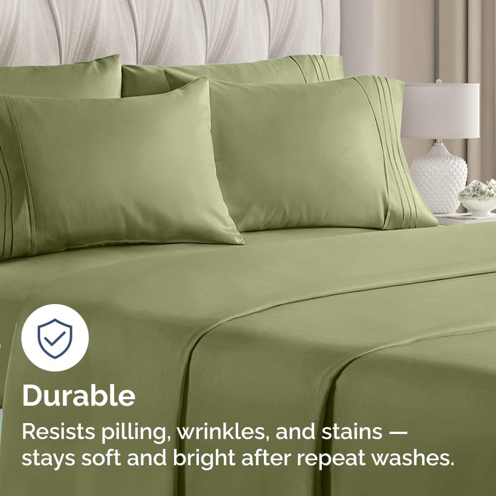 Standard Pillow Cases Set of 6 - Ultra Soft Hotel Quality Pillowcase Covers - Comfy & Wrinkle Free - Shrink, Stain and Fade Resistant - Machine Washable Pillow Protectors - 6 Piece Set - Sage Green