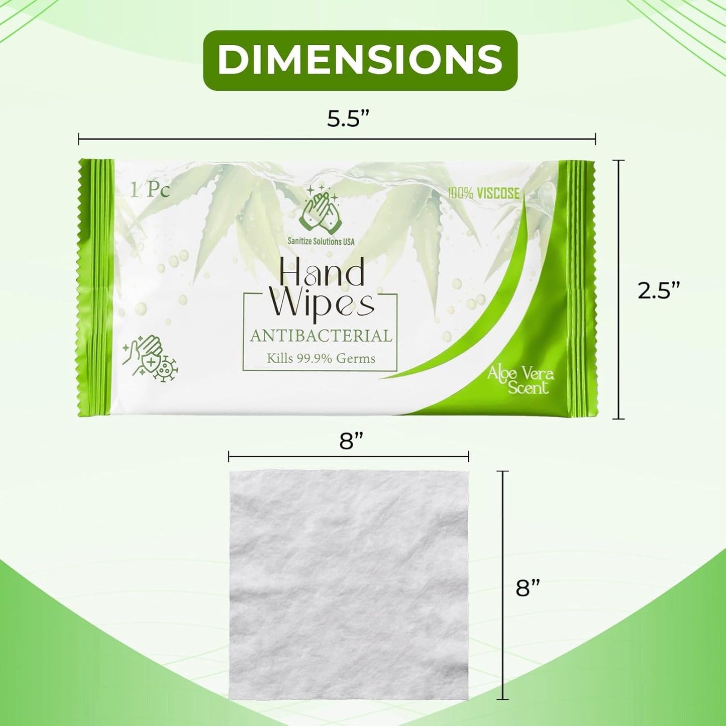 Premium Individually Wrapped Hand Wipes – Aloe Vera | Eco-Friendly, Travel-Ready