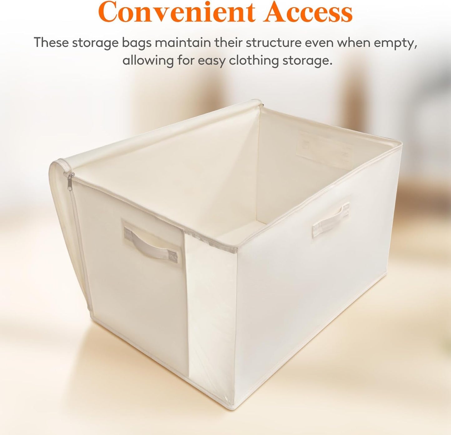 Lifewit Large Canvas Cotton Comforter Storage Bags with Zipper 6 Pack, 90L Breathable Foldable Clothing Containers, Linen Sweater Organizers Boxes for Clothes, Blankets, Pillows, Duvets, Bedding