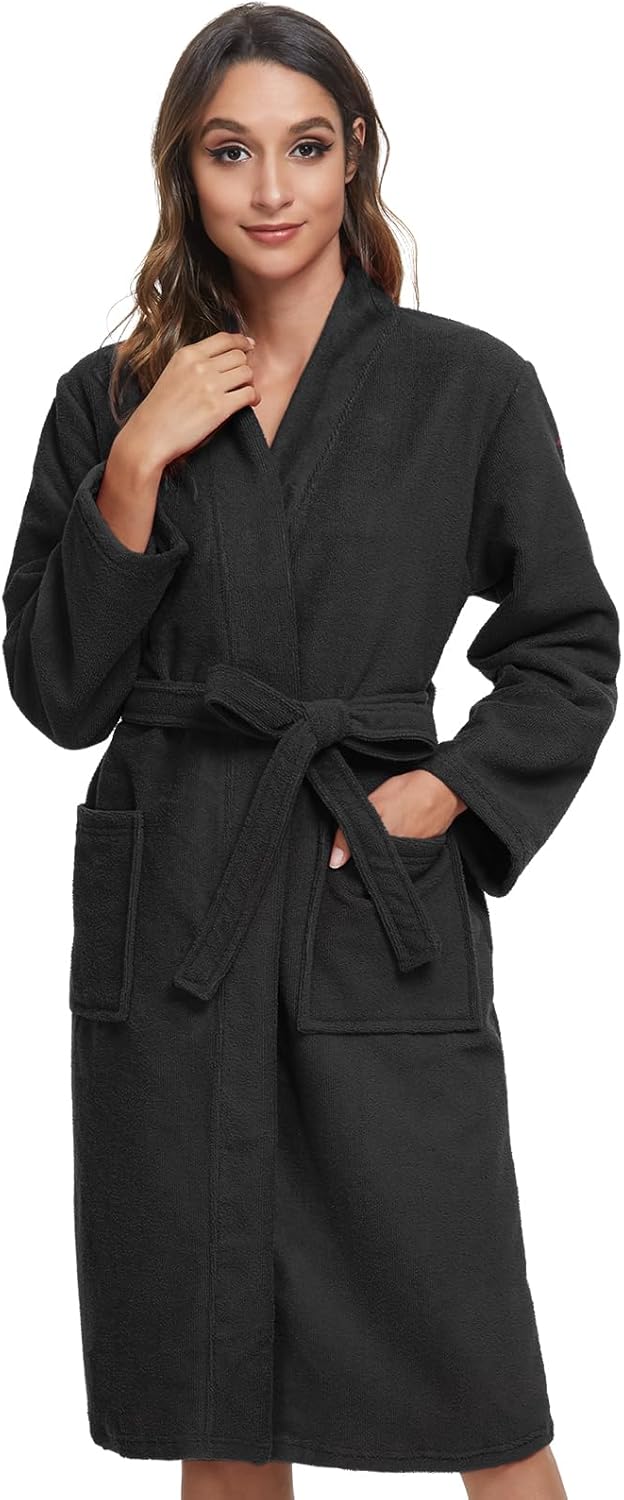 Orrpally Women Kimono Robes Lightweight Terry Cloth Bathrobe Knee Length Bath Robe